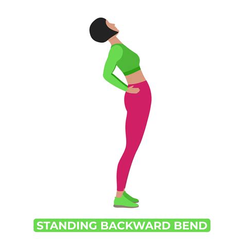 Vector Woman Doing Standing Backward Bend Spinal Extension Ardha