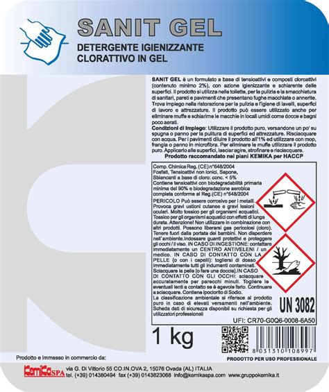 Detergente Sanit Gel Lt 1 Di Kemika Ideale Per Pulizia E Sanificazion