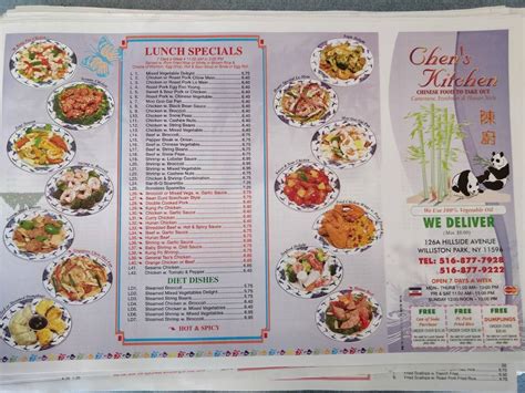 Menu at Chen's Kitchen restaurant, Williston Park