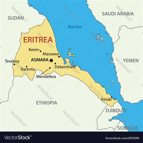 State Of Eritrea Map Royalty Free Vector Image