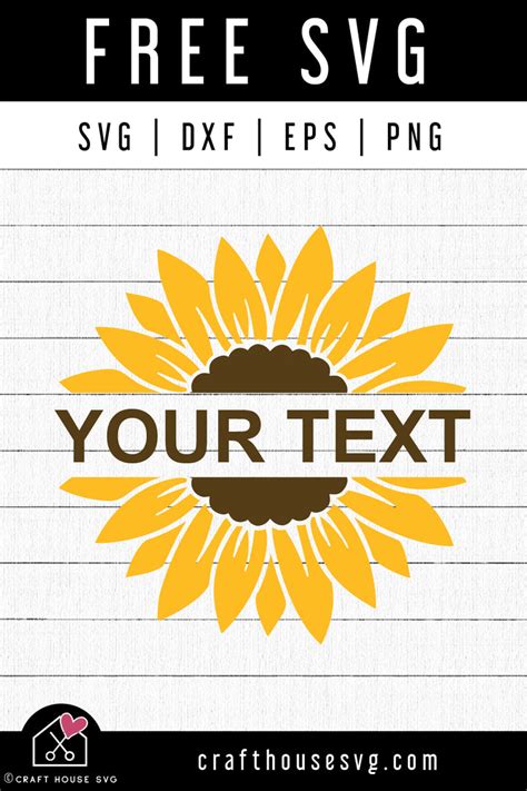 Free Sunflower Split Monogram Svg Cut File Craft House Svg