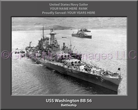 USS Washington BB 56 : Personalized Navy Ship Photo ⋆ US Navy Veteran ...