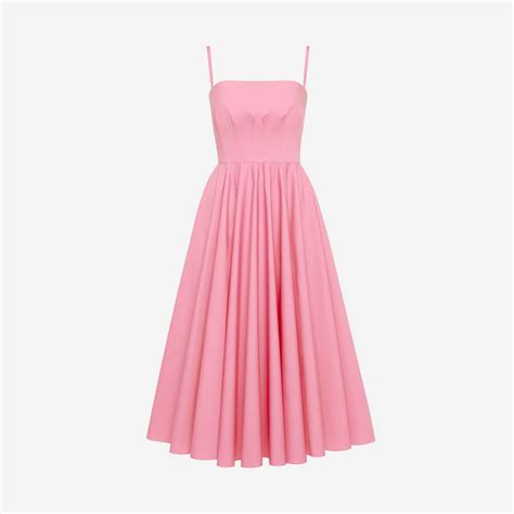 Alexander Mcqueen Pleated Corset Dress Psychedelic Pink Editorialist