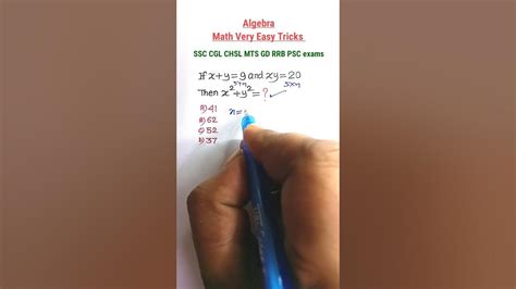 Algebra Tricks Algebra Maths Ssc Cgl Gd Chsl Mts Rrb Crpf Maths