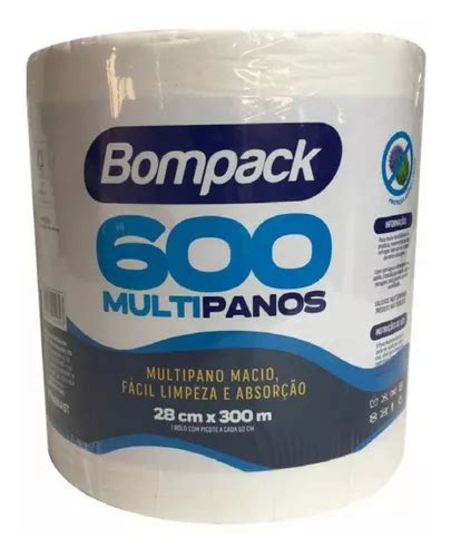 Pano Bompack Multiuso Bobina 300 Metros 600 Folhas MercadoLivre