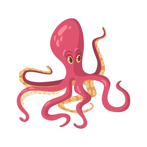 Premium Vector Octopus With Tentacles Aquatic Cuttlefish