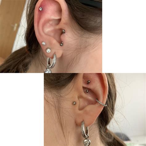 Got Three New Piercings Today 😍 Helix Vertical Tragus And Rook R