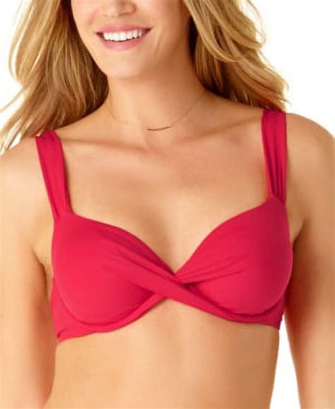 Anne Cole Womens Twist Front Underwire Bikini Top Berry D Walmart