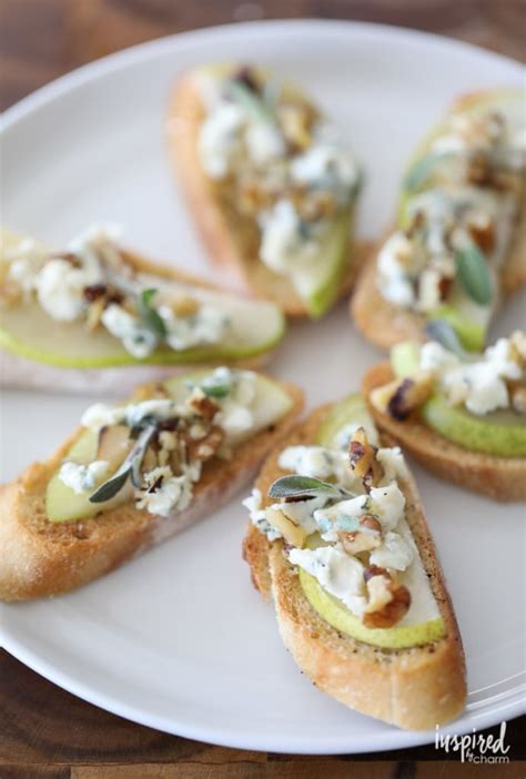 Blue Cheese Pear And Honey Crostini Appetizer Recipe