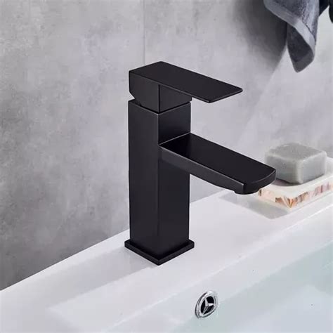 Torneira Banheiro Lavabo Luxo Metal Preta Black Bica Baixa