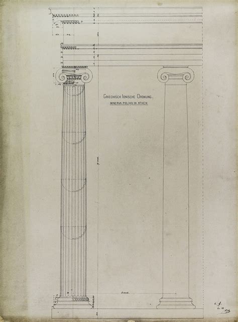 Orders Of Architecture Greek Ionic Order From The Temple Of Minerva