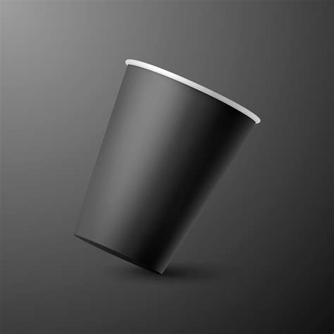 Vector D Papel Realista Negro Desechable Ca Da De Caf O Taza De T