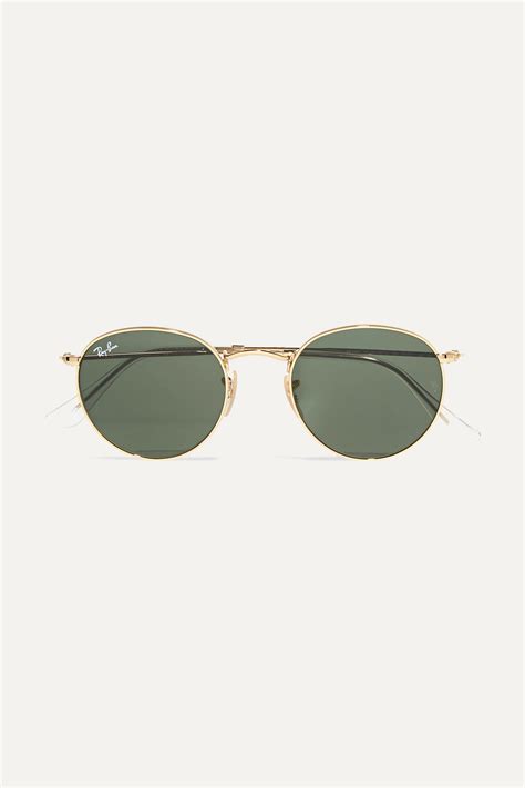 Gold Round Frame Gold Tone Sunglasses Ray Ban Net A Porter