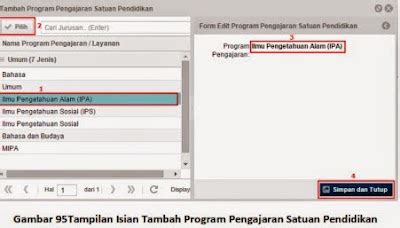 Cara Pengisian Input Data Jenis Jenis Program Pengajaran Sma Di