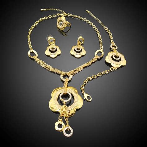 Aliexpress.com : Buy New Arrival 4pcs/set big gold color plated 24K jewelry set,Wedding jewelry ...