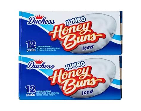 Pack Duchess Jumbo Iced Honey Buns Oz Pk Walmart