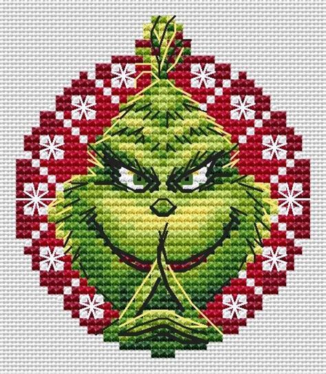 Christmas Bauble Grinch Cross Stitch Pattern Cross Stitch Patterns