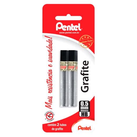 Grafite 0 5mm HB Pentel Hi Polymer Super C 2 Unid C 12 Unid SM C505 HB