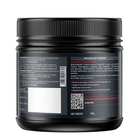 MuscleBlaze CreaPro Creatine With Creapure Unflavoured 0 55 Lb