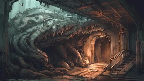 Premium AI Image | A monster subway entrance digital art illustration