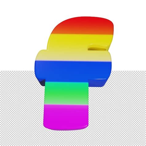 Premium Psd Letter F Rainbow Text Effect D Render