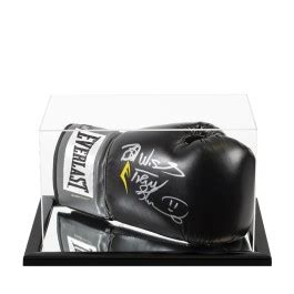 Frank Bruno Signed Boxing Glove Everlast Black In Acrylic Display