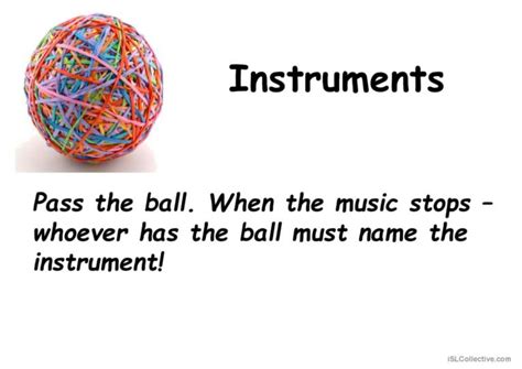 Instruments vocabulary - Pass the ba…: English ESL powerpoints