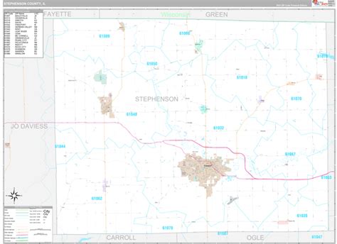 Stephenson County, IL Wall Map Premium Style by MarketMAPS - MapSales