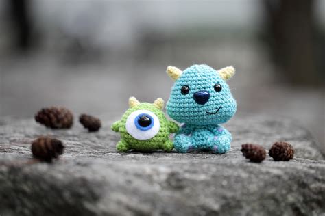 Baby Mike and Sulley from Monsters Inc Amigurumi | Fat Face & Me