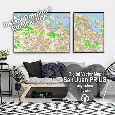 San Juan Puerto Rico US editable layered PDF Vector Map – Maps in