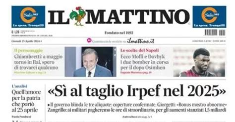 PRIMA PAGINA IL MATTINO OGGI Moffi E Dovbyk Per Il Dopo Osimhen