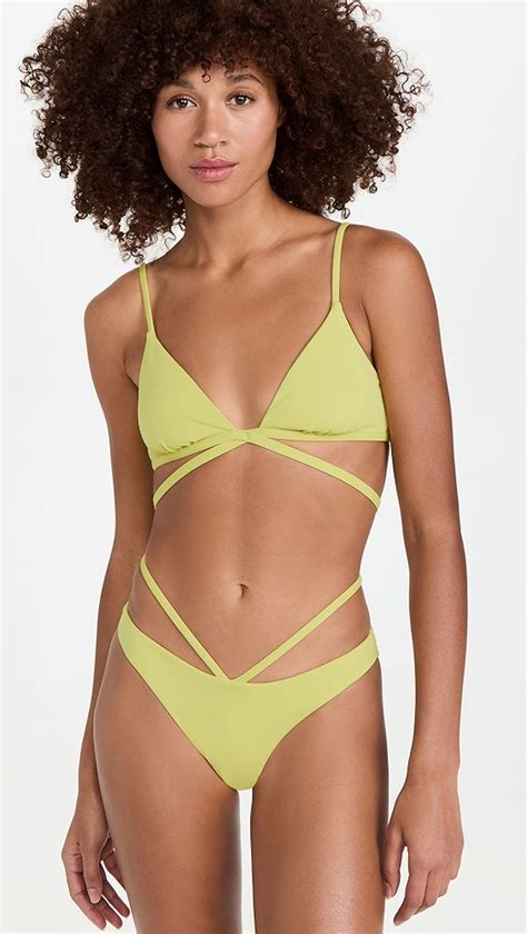 Simkhai Emmalynn Solid Strappy Bikini Bottoms Shopbop