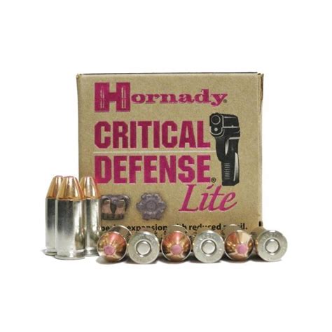 Hornady Critical Defense Lite 9mm 100 Gr Ftx 25 Rds Lax Ammunition