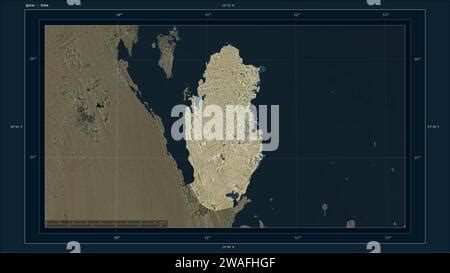 Qatar highlighted on a high resolution satellite map Stock Photo - Alamy