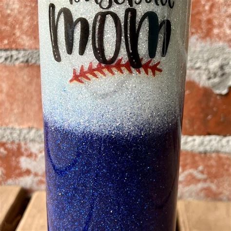 Baseball Mom Glitter Tumbler Etsy