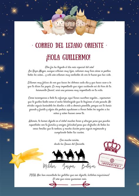 Personalizada Carta Oficial De Los Reyes Magos Carta Reyes Magos Imprimible Y Descargable