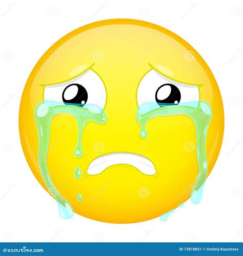 Sad Crying Emoji Emoticon Icon Cartoon Character Vector Illustration ...