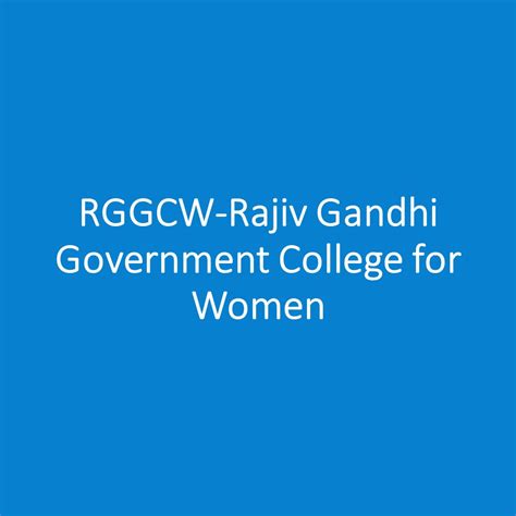 Rggcw Rajiv Gandhi Government College For Women