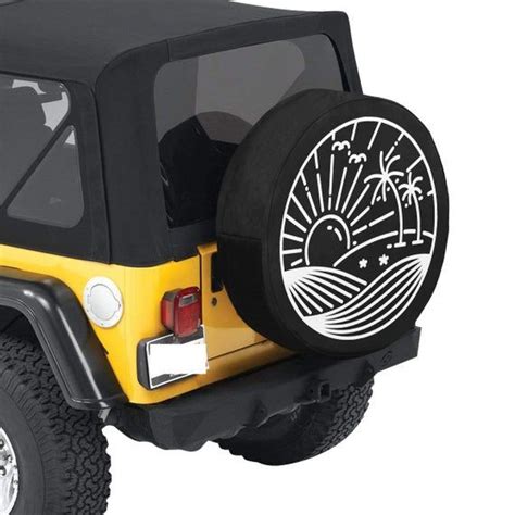 Sun Palm Trees Spare Tire Cover Wheel Tropical Mountains Etsy Jeep