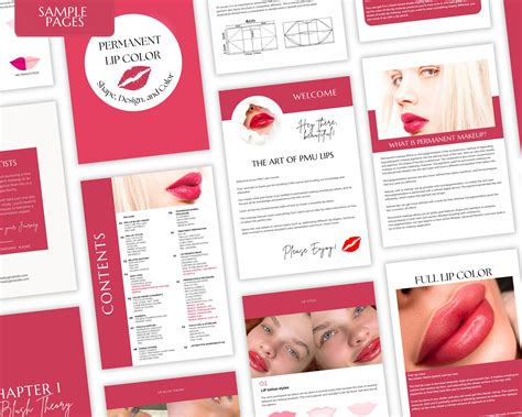 Lip Blush Training Manual Pmu Lips Course Editable Guide Tattoo Lip