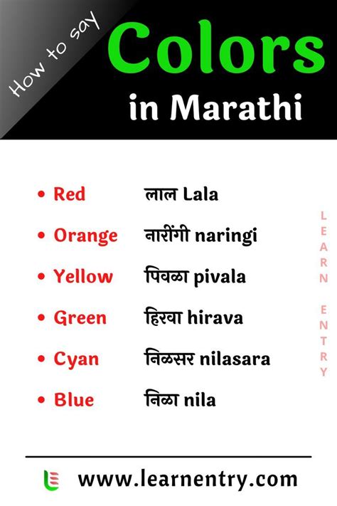 Learn Colors names in Marathi and English