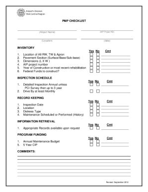 Fillable Online PMP Checklist Fax Email Print PdfFiller