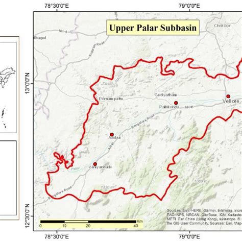 Study area map of Upper Palar River basin | Download Scientific Diagram