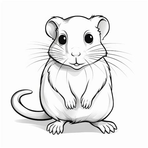 Premium Ai Image Boldly Black And White Mouse Drawing On White Background