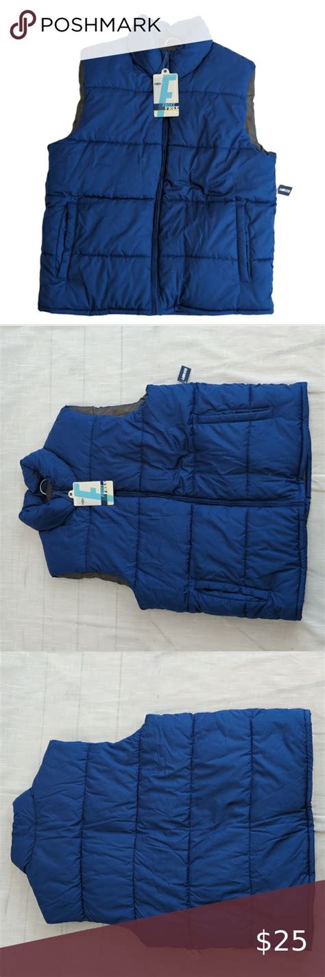 Old Navy Frost Free Puffer Vest Water Repellent Blue Size Medium NWT