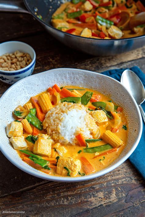 Rotes Thai Curry Vegetarisch Mit Tofu Madame Cuisine