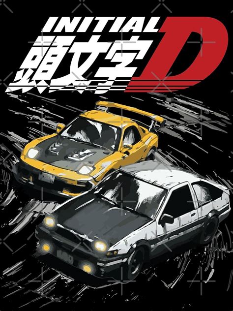 Mountain Drift Racing Initial D Tandems AE86 Vs FD Rx 7 Poster For