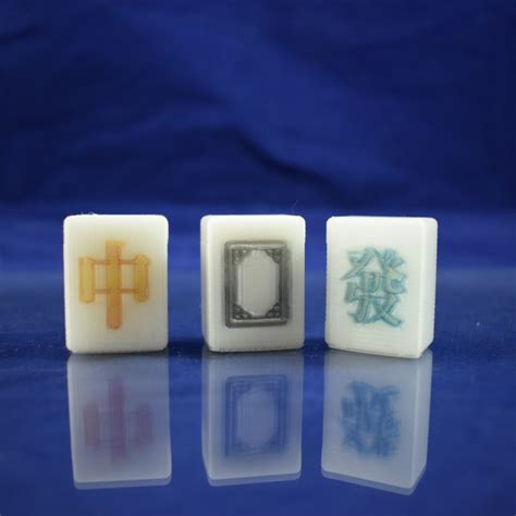 3D Printable Mahjong Dragon Tiles by Tanya Wiesner