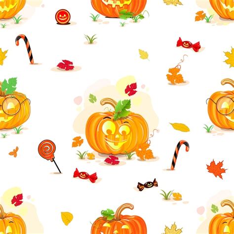 Premium Vector Happy Halloween Seamless Pattern