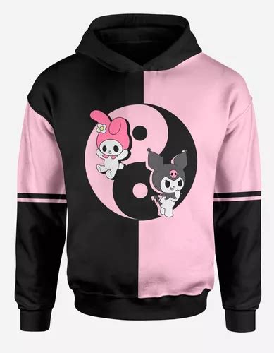 Kuromi Ying Yang Japan Buzo Canguro Unisex Aesthetic Kawaii